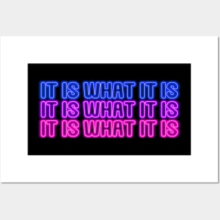 it is what it is #2 triple neon lights Posters and Art